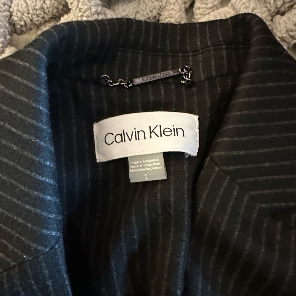 Calvin Klein Gray Pinstripe Blazer